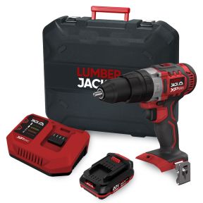 Lumberjack 20V Hammer Drill 1x 2Ah Battery Fast Charger & Storage Case